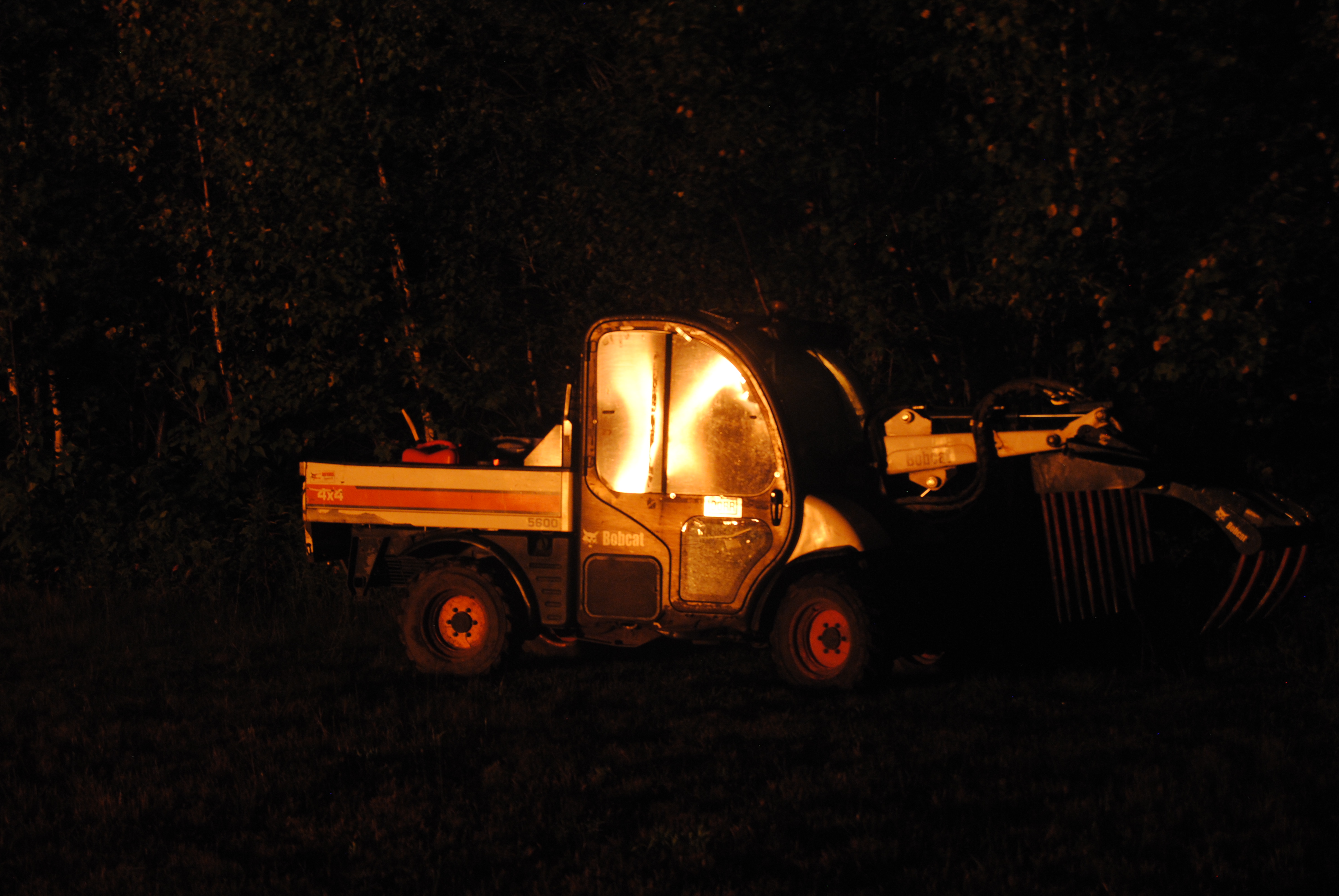 Bobcat vehicle at camp